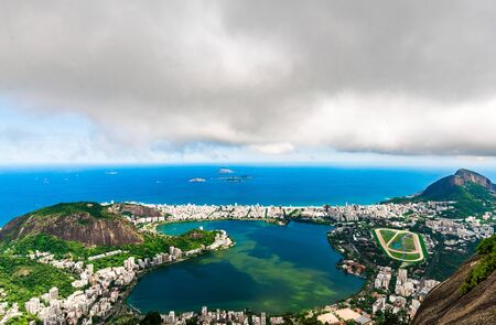 Panoramic view of the beach area Rio de Janeiro in summer.の写真素材