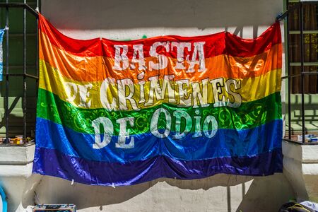 Buenos Aires, Argentina - November 2, 2019: Rainbow flag, Buenos Aires Pride Dayのeditorial素材