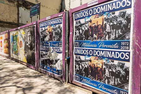 Buenos Aires, Argentina - November 18, 2018: Posters at Justicialism anniversaryのeditorial素材