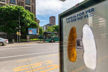Buenos Aires, Argentina - November 18, 2018: Anti tobacco social ad posterのeditorial素材