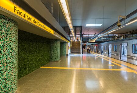 Buenos Aires, Argentina - November 18, 2018: Facultad de Derecho subway stationのeditorial素材