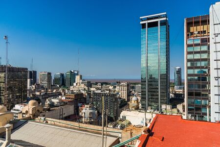 Aerial view of Buenos Aires downtown, Argentina, on a sunny dayの写真素材
