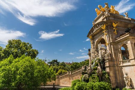 Cascada fountain at the Ciutadella Park with public access in Barcelona.の写真素材