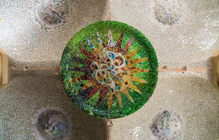 Typical Barcelona architectural elements in Park Guell.