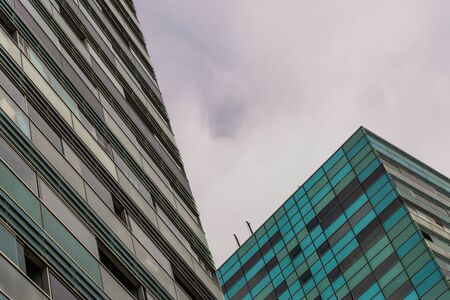 Abstract view of geometrical architecture elements of a buildingの写真素材