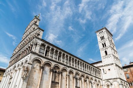 San Martin cathedral in the ancient town of Lucca, Italyの写真素材