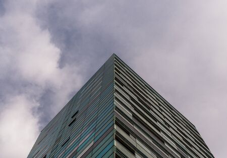 Abstract view of geometrical architecture elements of a buildingの写真素材