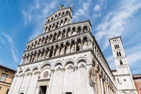 San Martin cathedral in the ancient town of Lucca, Italyの写真素材