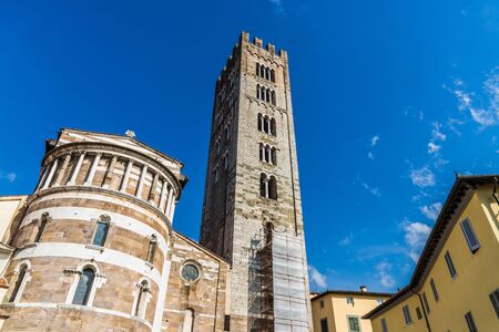 San Frediano basilica in the ancient town of Lucca, Italyの写真素材