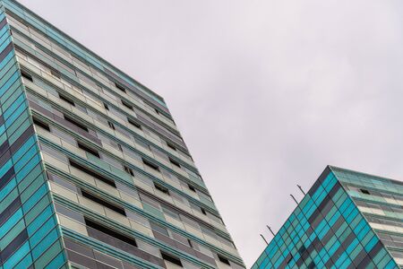 Abstract view of geometrical architecture elements of a buildingの写真素材