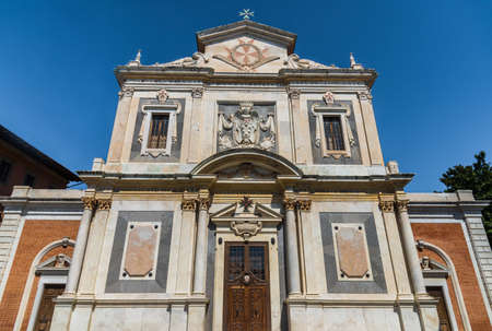 Pisa, Italy - August 9, 2019: Colorful ancient Italian houses in Pisa, Italyのeditorial素材