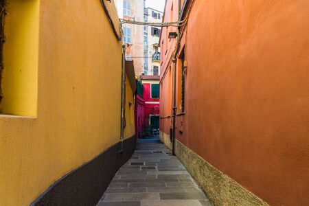 Traditional old colorful ancient Italian architecture houses.の写真素材
