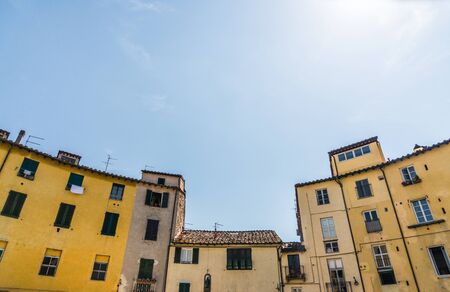 Many traditional colorful ancient Italian architecture houses.の写真素材