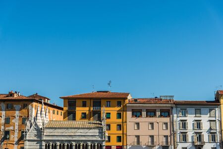 Many traditional colorful ancient Italian architecture houses.の写真素材