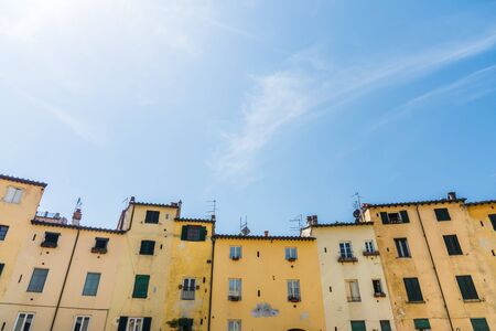 Many traditional colorful ancient Italian architecture houses.の写真素材