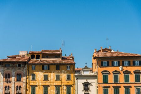 Many traditional colorful ancient Italian architecture houses.の写真素材