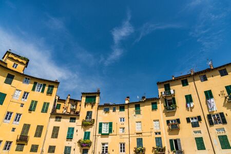 Many traditional colorful ancient Italian architecture houses.の写真素材