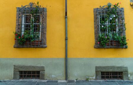 Many traditional colorful ancient Italian architecture houses.の写真素材