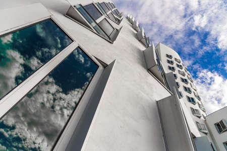 Dusseldorf, Germany - August 11, 2019: View at Gehry Neuer Zollhof buildingsのeditorial素材