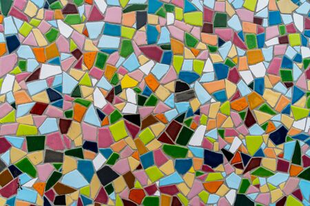 Pattern texture of colorful small mosaic tiles on the wall.の写真素材