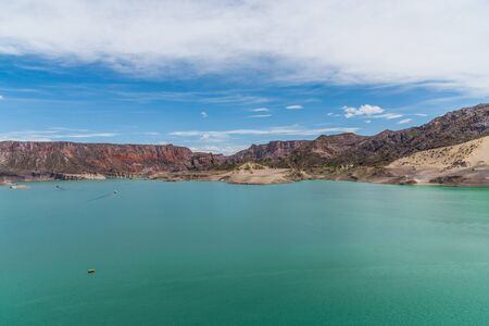 Valle Grande water reservoir in Mendoza, Argentinaの写真素材