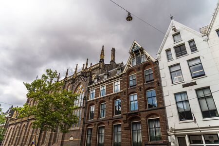 Traditional Dutch architecture colorful houses in Amsterdam, Netherlandsの写真素材