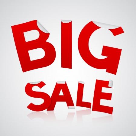 Vector Big Sale shiny red heading on light background のイラスト素材
