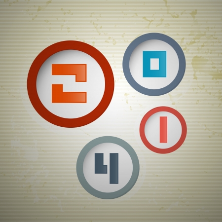 Retro Vector Happy New Year Backgroundのイラスト素材