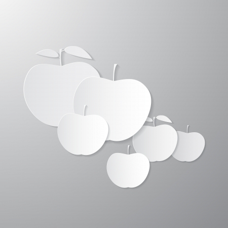 Paper Vector Apples Grey Backgroundのイラスト素材