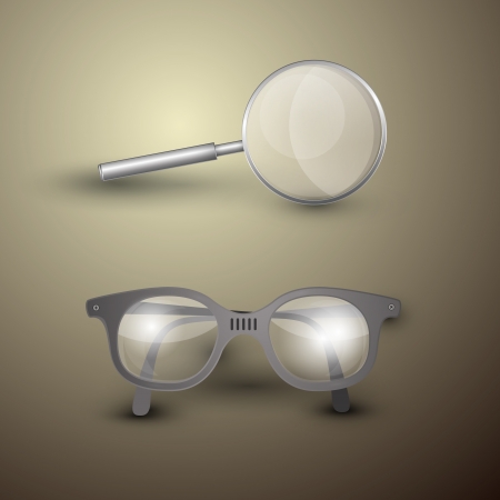 Retro Objects - Glasses and Magnifying Glass のイラスト素材
