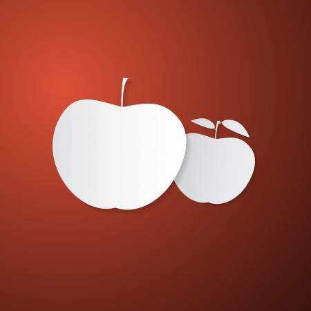 Paper Apples on Red Backgroundのイラスト素材