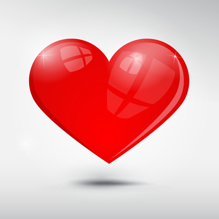 Vector red heart on grey backgroundのイラスト素材