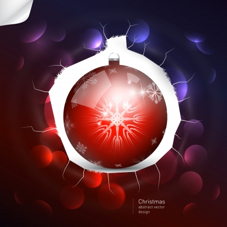 Abstract vector christmas ball on dark background のイラスト素材