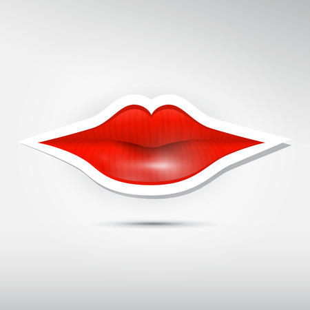 Abstract vector red mouth on grey backgroundのイラスト素材