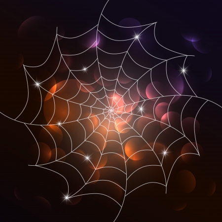 Vector white cobweb on dark background のイラスト素材