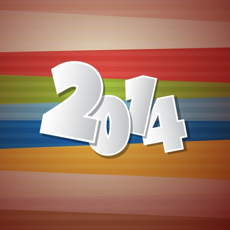 Retro Vector Happy New Year 2014 Backgroundのイラスト素材