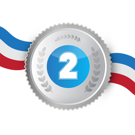 Silver Medal, Award Isolated on White Backgroundのイラスト素材