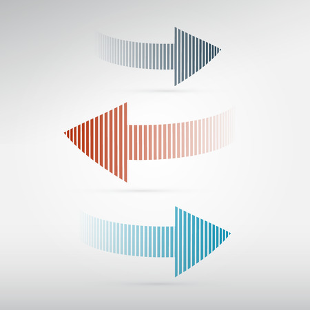 Vector Arrows Set on Light Backgroundのイラスト素材