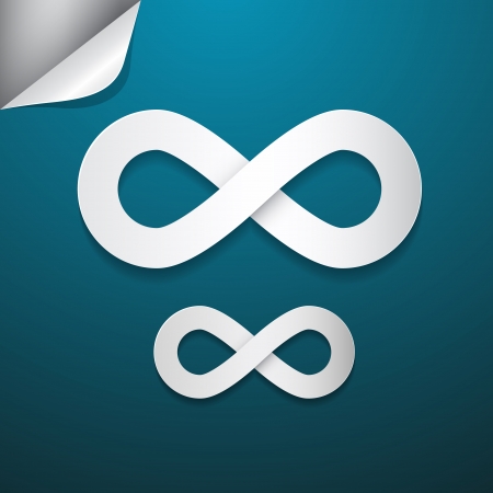 Paper Vector Infinity Symbol on Blue Background のイラスト素材