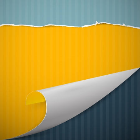 Bent Paper Corner, Retro Cardboard, Torn Papers Background のイラスト素材