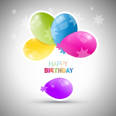 Happy Birthday theme, vector colorful air ballsのイラスト素材