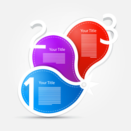 Vector Progress Steps for Tutorial, Infographics. Purple, pink, violet, Blue.のイラスト素材