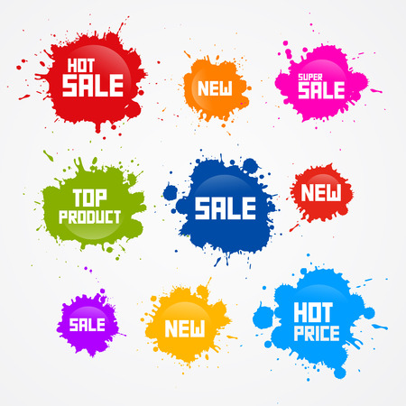 Colorful Vector Sale Blots, Splash Iconsのイラスト素材