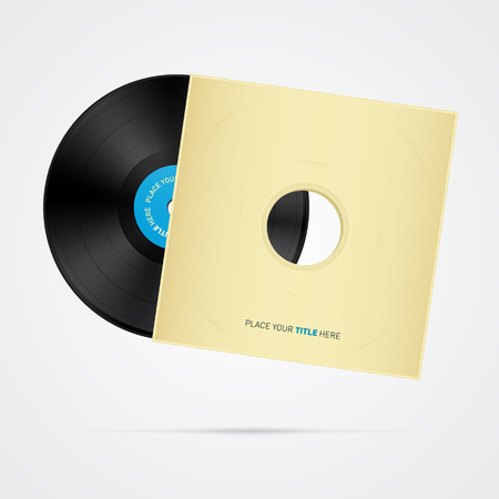 Vector Vinyl Record Disc with Coverのイラスト素材