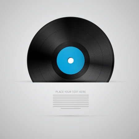 Vinyl Record Disc Isolated on Greyのイラスト素材