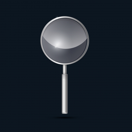 Magnifying Glass Isolated on Black Backgroundのイラスト素材