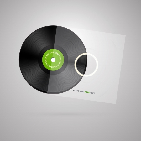 Vector Vinyl Record Disc Isolated on White Background のイラスト素材