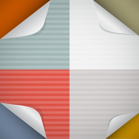 Retro Bent Paper, Cardboard Corner Backgroundのイラスト素材