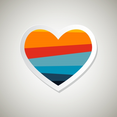 Abstract Paper Vector Retro Heart Symbolのイラスト素材
