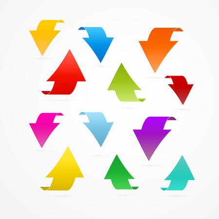 Colorful Vector Arrows Isolated on White Background のイラスト素材